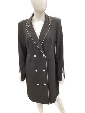 NWT Karl Lagerfeld Blazer Dress Women’s Size12 Rhinestone Buttons And Trim Black